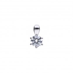 DiamonFire Silver Zirconia 0.25ct Solitaire Claw Set Necklet