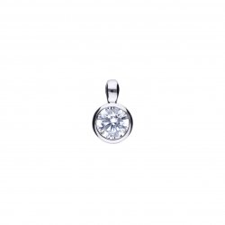 DiamonFire Silver Zirconia 0.50ct Solitaire Bezel Set Necklet