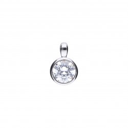 DiamonFire Silver Zirconia 1.00ct Solitaire Bezel Set Necklet