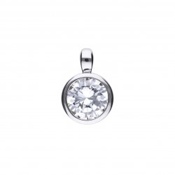 DiamonFire Silver Zirconia 2.00ct Solitaire Bezel Set Necklet