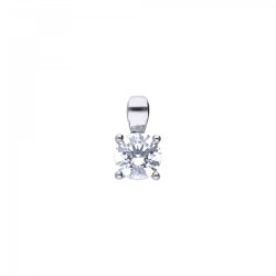 DiamonFire Silver Zirconia 0.75ct Solitaire 4 Claw Set Necklet