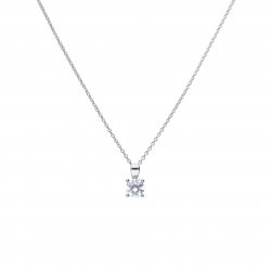DiamonFire Silver Zirconia 0.75ct Solitaire 4 Claw Set Necklet