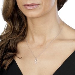 Hot Diamonds Silver Diamond set Initial C Pendant & Chain