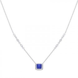 DiamonFire Sterling Silver Blue Zirconia Pendant