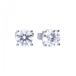 DiamonFire Silver Zirconia 1.00ct Solitaire Earrings