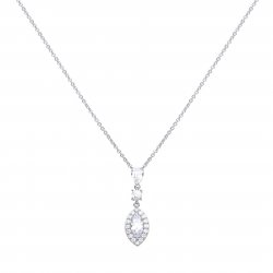 DiamonFire Sterling Silver Marquis Pave Pendant