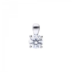 DiamonFire Silver Zirconia 1.00ct Solitaire 4 Claw Set Necklet