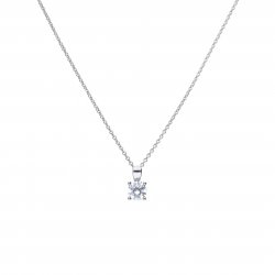 DiamonFire Silver Zirconia 1.00ct Solitaire 4 Claw Set Necklet