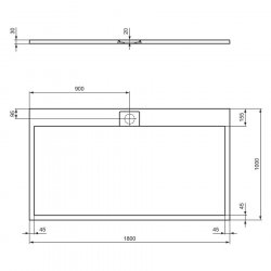 Ideal Standard i.life Ultra Flat S 1800 x 1000mm Rectangular Shower Tray with Waste - Jet Black