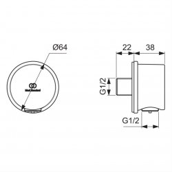 Ideal Standard Idealrain Round Wall Elbow - Chrome