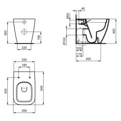 Ideal Standard i.life B Gloss Grey Back to Wall Toilet