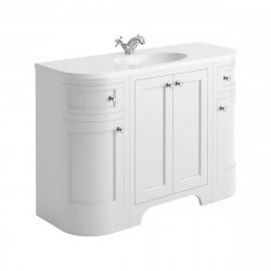 Harrogate Brunswick Arctic White 1200mm Curved Vanity Unit with Basin