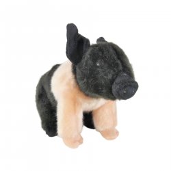 Soft Toy Black & Pink Pig by Living Nature (15cm) AN335bp