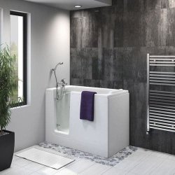 Priya Walk-in Bath With Glass Door & Twin Waste