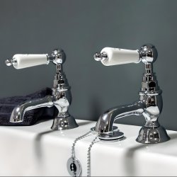 Silverdale Berkeley Basin Pillar Taps - Chrome