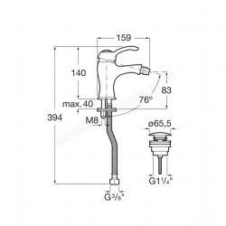 Roca Carmen Single Lever Bidet Mixer