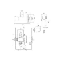 Vado Luxury Shattaf Kit With Concealed Thermostatic Mixing Valve - Chrome