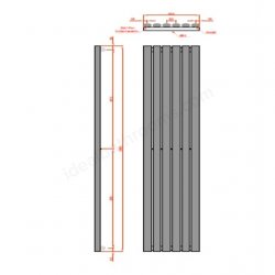 RAK 352 x 1800 Dakota Anthracite Radiator