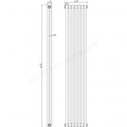 Bayswater Nelson Double 1800 x 335mm White Radiator