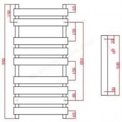 RAK 500 x 950 Temple Chrome Radiator