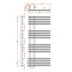 RAK 500 x 1000 Sagrada Chrome Radiator