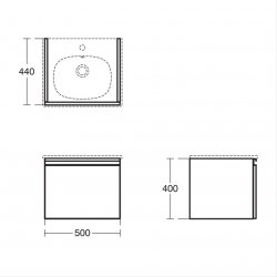 Ideal Standard Tesi Gloss White 50cm 1 Drawer Vanity Unit