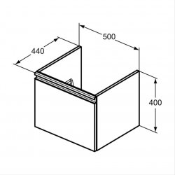 Ideal Standard Tesi Gloss White 50cm 1 Drawer Vanity Unit