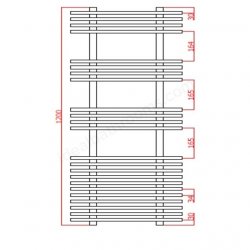 RAK 500 x 1200 Eiffel Chrome Radiator