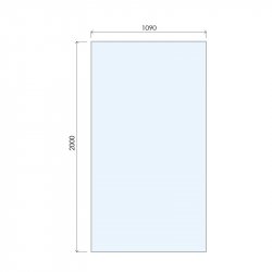 Purity Collection 1100mm Matt Black Wetroom Panel with Ceiling Bar