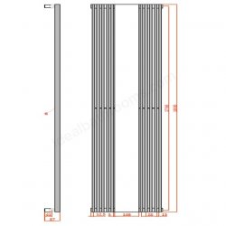 RAK 420 x 1800 Burj Anthracite Radiator