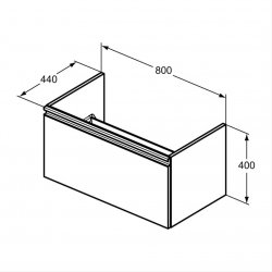 Ideal Standard Tesi Gloss White 80cm 1 Drawer Vanity Unit