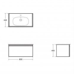 Ideal Standard Tesi Gloss Light Grey 80cm 1 Drawer Vanity Unit