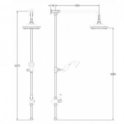Bayswater Chrome Grand Rigid Riser Kit with Handset