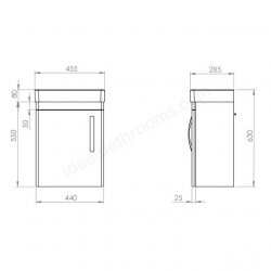 Tavistock Compass 450mm Wall Mounted Cloakroom Unit and Basin - Gloss Clay