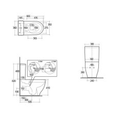 RAK Moon Close Coupled Fully Back To Wall Rimless WC