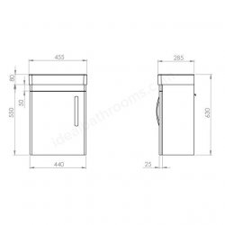 Tavistock Compass 450mm Wall Mounted Cloakroom Unit and Basin - Oxford Blue
