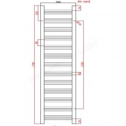 RAK 400 x 1800 Pisa Anthracite Radiator