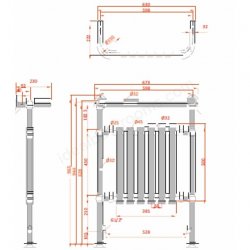 RAK 675 x 960 Washington Chrome/White Radiator