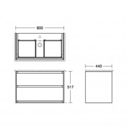 Ideal Standard Connect Air 800mm Vanity Unit (Matt Dark Brown with Matt White Interior)