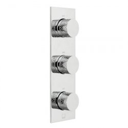 Vado Omika 2 Outlet 3 Handle Vertical Thermostatic Valve with All-Flow Function