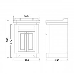 Tavistock Vitoria 600mm Freestanding Unit and Basin - Pebble Grey