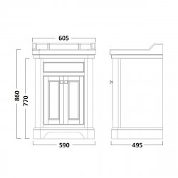 Tavistock Vitoria 600mm Freestanding Unit and Basin - Linen White