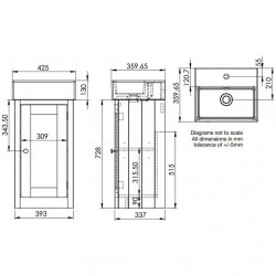 Tavistock Lansdown Pebble Grey 400mm Cloakroom Unit and Basin