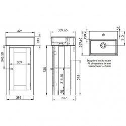 Tavistock Lansdown Mineral Blue 400mm Cloakroom Unit and Basin