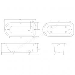 Bayswater Sutherland 1700mm Single Ended Freestanding Bath
