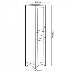 Essential Maine 2 Doors 1 Drawer Tall Boy Unit, Cashmere Ash