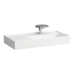 Kartell by Laufen 900mm SaphirKeramik Basin with Left Hand Shelf - White LCC