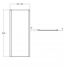 Ideal Standard i.life 1200mm Bright Silver Pivot Door