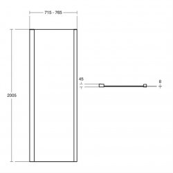 Ideal Standard i.life 1000mm Bright Silver Sliding Door