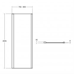 Ideal Standard i.life 1200mm Bright Silver Sliding Door